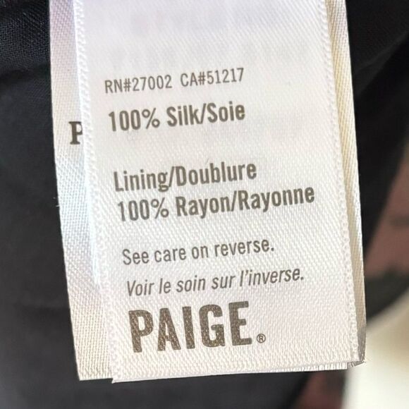 Paige Simi Mini Black Dress Floral Blouse Wrap Size L - Picture 12 of 13